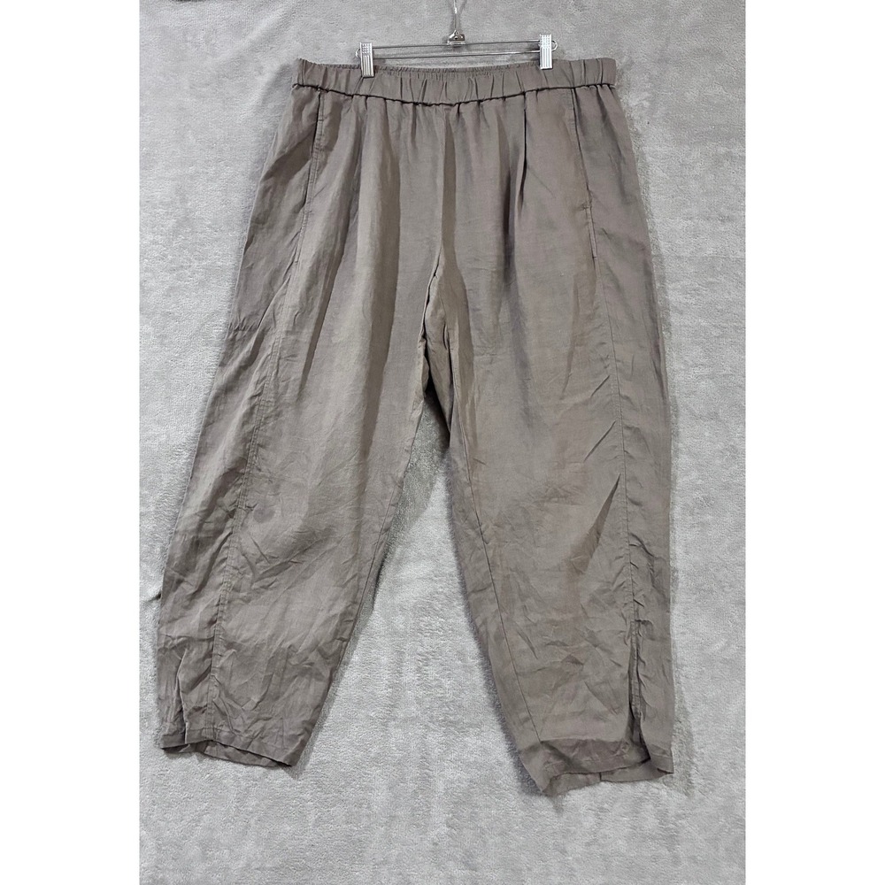 Eileen Fisher Linen Pants XL Neutral Lagenlook Capsule Sustainable Minimalist
